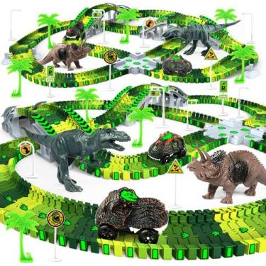 Imagem de Conjunto de brinquedos Desuccus Dinosaur World Road Race Tracks com 2 
