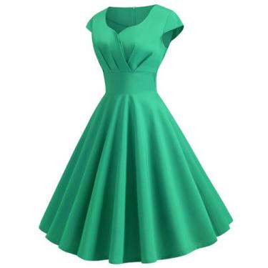 Imagem de Vestido NArhBrg, anos 1950, vintage, retrô, coquetel, verde
