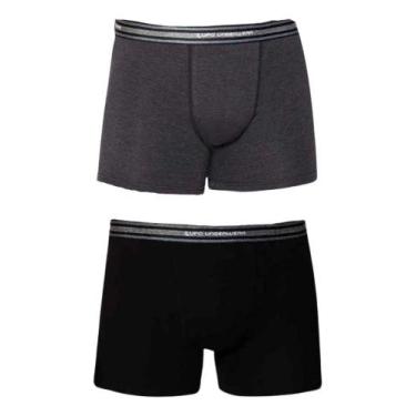 Imagem de Kit Com 2 Cuecas Boxer Algodão Adulto Lupo, Preto, Mescla, G