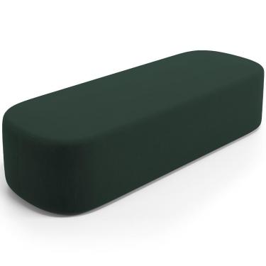 Imagem de Puff Decorativo Orgânico Para Living Quarto 195cm Doha W01 Suede Verde Musgo - Lyam Decor