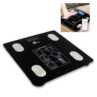 Imagem de Balanca Corporal Biopedancia Inteligente Bluetooth Digital Medicao Gordura Imc Massa Ap...