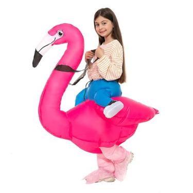 Imagem de Fantasia inflável de flamingo Ride on para crianças IRETG