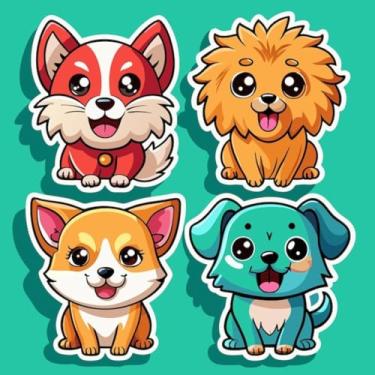 Imagem de Adesivo de Animais Kawaii para Quarto Infantil Decorativo de Parede e Caderno 50x50cm