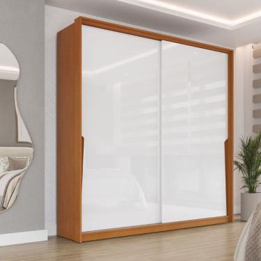 Imagem de Guarda Roupa Roupeiro 2 Portas de Correr 2 Gavetas Porto Freijó Branco Politorno Móveis