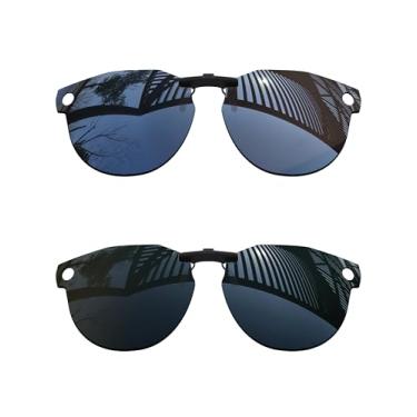 Imagem de MYCOURAG 2 pares de lentes polarizadas com proteção UV para óculos de sol Oakley Meta HSTN OW8002 51 mm - Preto sólido + titânio