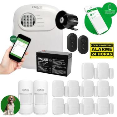 Imagem de Kit Alarme Intelbras Monitorado  Celular 12 Sensor Sem Fio