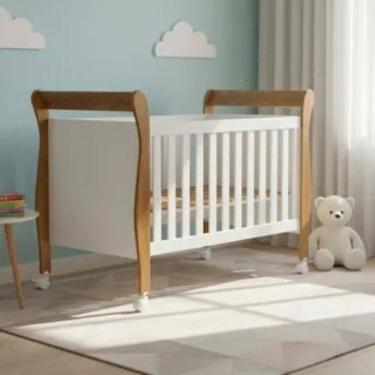 Imagem de Berço que vira cama com Colchão - Estrela - MobiBaby
