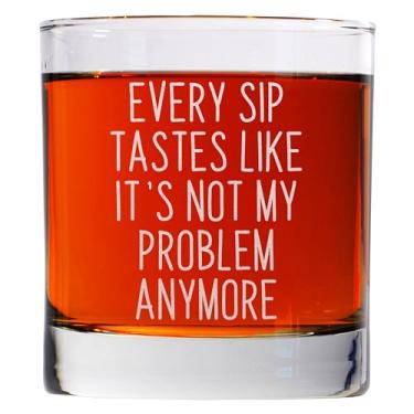 Imagem de Every Sip Tastes Like It's Not My Problem Copo de uísque de 325 ml, Vidro de Pedras Gravado a Laser, Presente para Amantes de Uísque Sem Chumbo Presentes Personalizados (Whiskey Every Sip One Side FBA