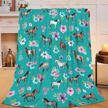 Imagem de Cobertor de cavalo, cobertor de cavalo, presentes para crianças, meninas, meninos, adultos, mulheres, homens, super macio, aconchegante, pelúcia, fofo, felpudo, cobertor de lã felpuda decoração 101 x