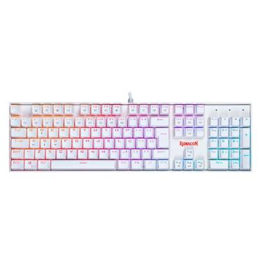 Imagem de Teclado Mecânico Gamer Redragon Mitra Lunar RGB Switch White