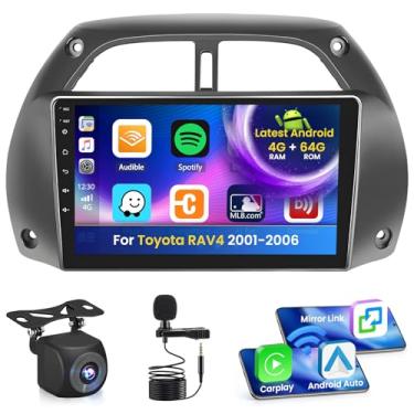 Imagem de Inefala Rádio 4G 64G para Toyota RAV4 2001-2006 CarPlay Car Stereo Android 15 IPS 22.9 cm Touchscreen Android Auto Backup Camera Bluetooth 5.0 GPS EQ 13UI