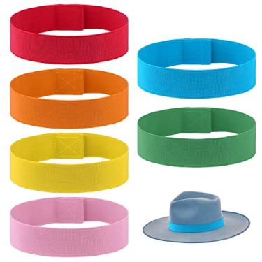 Imagem de 6 peças de pulseiras de cowhat, chapéu elástico ajustável macio de substituição para Fedora, CowHat, chapéu de palha (6 cores)