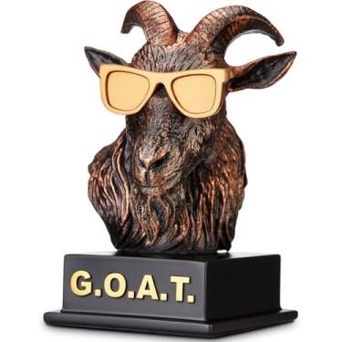 Imagem de Huquary Goat Trophy Award Greatest of All Time Troféu Engraçado para Vencedores Adultos Goat Office Awards Reconhecimento Reconhecimento Placa de Presente para Empregado Esportivo Professor Boss