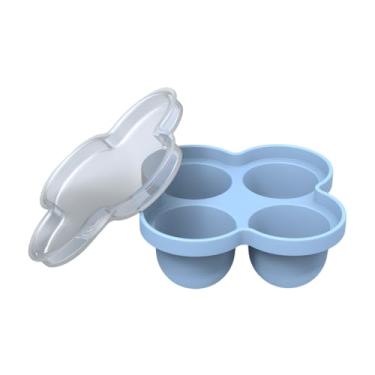 Imagem de Bandeja Organizadora Multiuso RU016 Azul com Tampa para Armazenamento de Alimentos e Gelo - Ideal para Freezer e Geladeira, Empilhável e Reutilizável na Cozinha Moderna