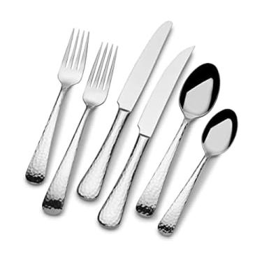Imagem de Mikasa Hammered Opulent Flatware Set, 75 Piece, Silver