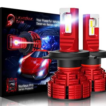 Imagem de LIGHTENING DARK Lâmpadas de neblina H4, lâmpadas brancas xenon 9003 6500K (pacote com 2)