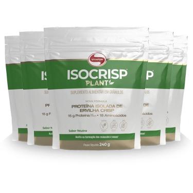Imagem de Kit 5 Isocrisp Plant Proteína Isolada Ervilha Pouch Vitafor 240g Neutro