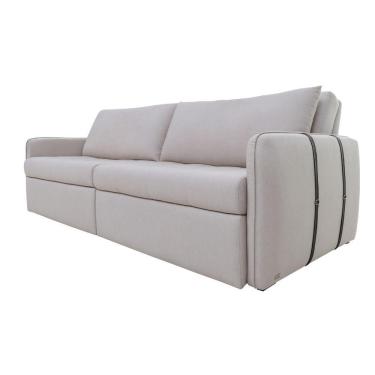 Imagem de Sofá Ello Retrátil Cama Com Almofada De Encosto Solta 2 Módulos De 1,00 E Braço De 0,10 Total 2,20 Linho Bege Creme