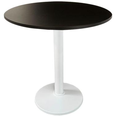 Imagem de Mesa Zeta Ferro Branco 75 Cm (alt) Disco Redondo Tampo Mdp Redondo 70 Cm (larg) X 2,50 Cm (alt) Preto