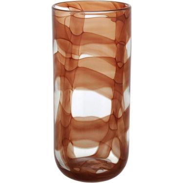 Imagem de Vaso Decorativo Enfeite Casa Vidro 28x12x12cm âmbar