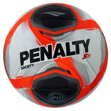 Imagem de Bola de Futebol Society S11 R2 XXV Penalty, Branco, Laranja
