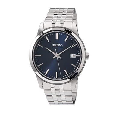 Imagem de Seiko Relógio masculino Essential Quartz com mostrador azul SUR399, Plano