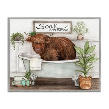 Imagem de Stupell Industries Soak In Moments Cattle Black Framed Giclee Art, design de Melinda Hipsher, 28 x 35 cm