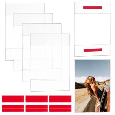 Imagem de FINGERINSPIRE Pacote com 6 molduras transparentes de acrílico de 12 x 18 cm, molduras transparentes com fita dupla face, para decoração de parede, estilo galeria, para exibição de escritório em casa