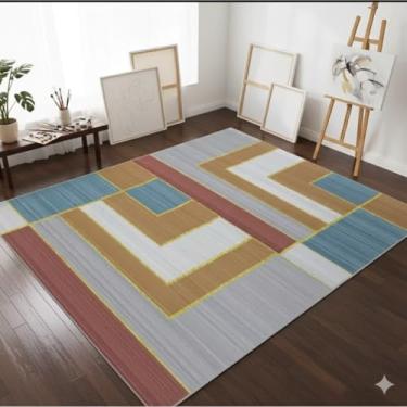 Imagem de Tapete Estampado Antiderrapante Belga 1,00m x 1,50m Macio Para Sala Quarto (Estampa 04)