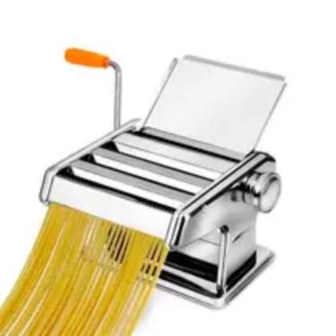 Imagem de Máquina Fazer Macarrão Massas Manual Abrir Fresca Cortar