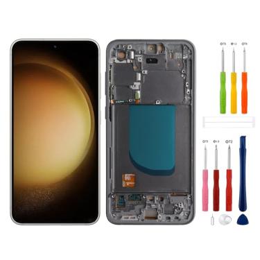 Imagem de Substituição de tela digital TFT LCD compatível com Galaxy S23 FE SM-S711B SM-S711W SM-S711U (preto com moldura) Montagem digitalizador de tela LCD sensível ao toque com ferramentas de reparo - sem