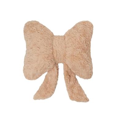 Imagem de Bothyi Almofada com laço fofo para sofá, adereço fotográfico moderno, apoio para as costas, almofada de cabeceira, decorativa com laço para escritório, Cáqui