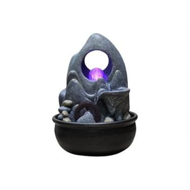 Imagem de Instalação fácil Fonte de água mesa com bola rolante, luz LED, fonte Feng Shui para decoração home office