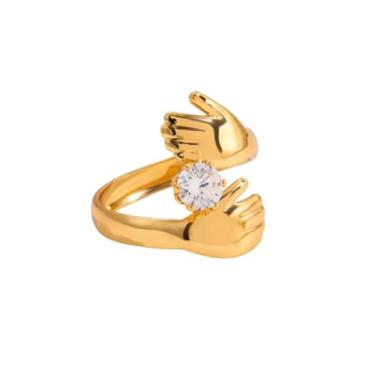 Imagem de OFC Anel Premium Banhado Ouro Hipoalergênico Prova Dágua de aço inoxidável empilhável delicada joia de praia de férias de verão anel de polegar moda estilo hipoalergênico (JDR0306075)