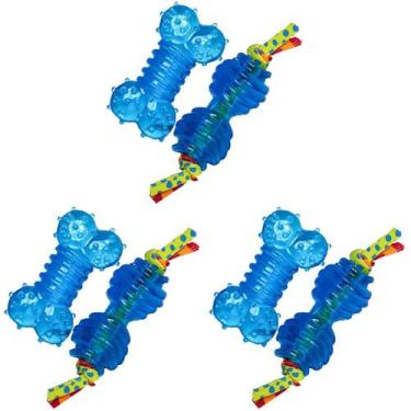 Imagem de Petstages Mini Orka Juguetes para Perro Hueso y Mancuerna 6 Paquetes