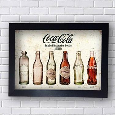 Imagem de Clic Store Quadro Coca Cola Garrafas - Poster - Cozinha - Pop Art - Vermelho e Marrom
