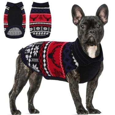 Imagem de Queenmore Suéter de cachorro de Natal, suéter de cachorro grande com design de lapela elegante, suéteres macios para cães grandes machos e fêmeas, roupas grossas e quentes para animais de estimação