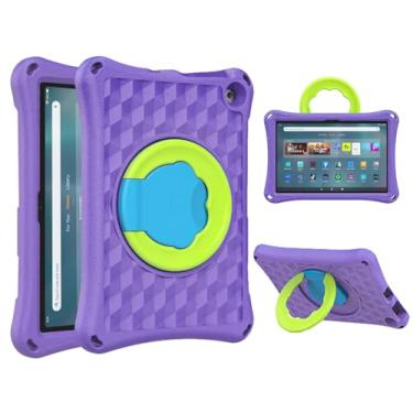 Imagem de Riaour Capa para tablet infantil de 10 polegadas (versão 2023/2021). Capa leve antiderrapante à prova de choque para crianças. Incompatível com iPad Samsung TCL Onn tablet de 10 polegadas (Roxo)