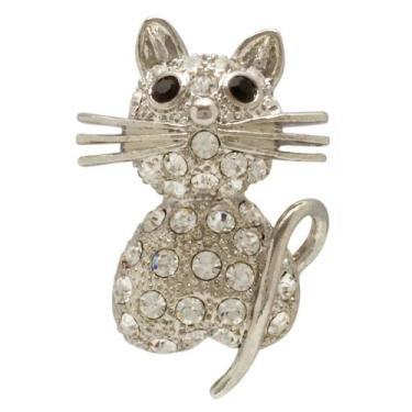 Imagem de Broche Strass Gatinho BRG7627 - Akasaki