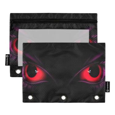 Imagem de Wassud Red Eyes Pacote com 2 pastas para fichário com 3 furos, pasta organizadora para casa, escritório