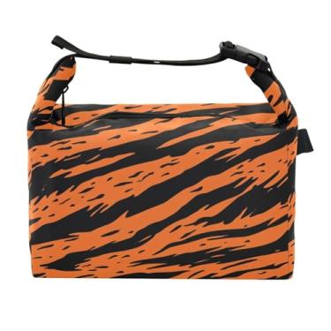 Imagem de STAYTOP Lancheira com textura de pele de tigre com fivela de alça, lancheira isolada para meninos e meninas, lancheira térmica para trabalho escolar