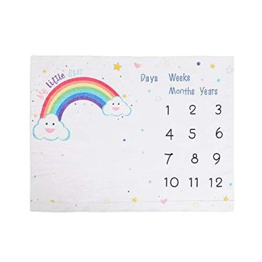 Imagem de Manta Mensal para Bebê Flanela Macia Props de Foto Fundo Bebês Recém-Nascidos Pequenos Presentes Chá Acompanhar o Crescimento e Capturar Memórias do Primeiro Ano