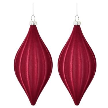 Imagem de Bolas De Veludo Para Enfeites De Árvore De Natal - 2 Peças Pendente Para Feriado | Decorações De Árvore De Natal Em Veludo,Para Interior Exterior Parapeitos Janela Jardim Reuniões Familiares Festas Fe