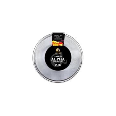 Imagem de Cesta Decorativa Premium em Aço Inox, 22cm de Diâmetro, Design Vazado para Frutas e Pães, Acabamento Escovado, Uso Doméstico e Profissional