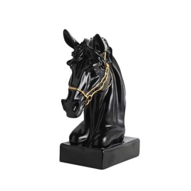 Imagem de FLCPJGV Estátua de Cabeça de Cavalo, Escultura Abstrata para Prateleira, Mesa de Centro