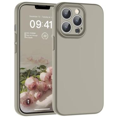 Imagem de SUPFINE Capa projetada para iPhone 13 Pro, silicone líquido premium com forro de microfibra macio antiarranhões [proteção de câmera atualizada] Capa protetora fina à prova de choque para homens