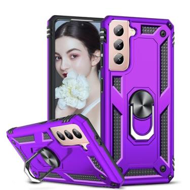 Imagem de Compatível com capa de telefone A56-5G, capa A56 5G para mulheres, capa com anel magnético à prova de choque de nível militar para Galaxy A 26 5G, roxo