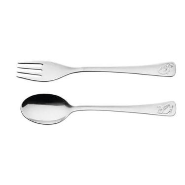 Imagem de Jogo de Talheres Infantil Baby Friends Aço Inox Seguro e Ergonômico +1