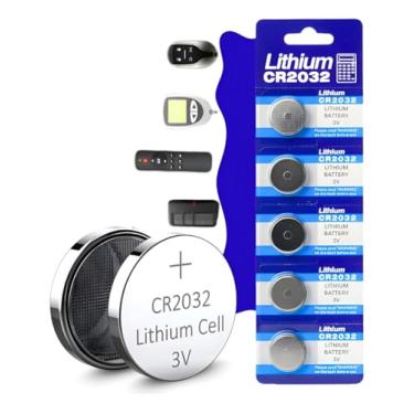 Imagem de Pilha Bateria Moeda CR2032 3V para Relógio de Pulso, Controle Remoto, Calculadora e Eletrônicos – Kit com 5 Unidades