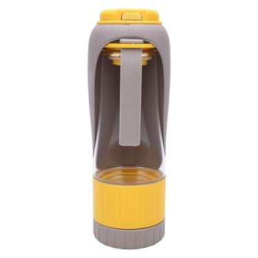 Imagem de Asixxsix Garrafa de água para cães com recipiente para ração, dispensador portátil à prova de vazamentos com compartimentos duplos, ideal para cães e gatos em passeios, caminhadas